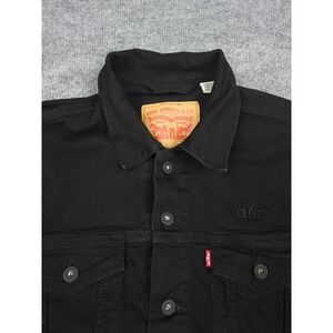 Levis Denim Trucker Jacket Men's XS Black Embroidered* Andreessen Horowitz A16Z